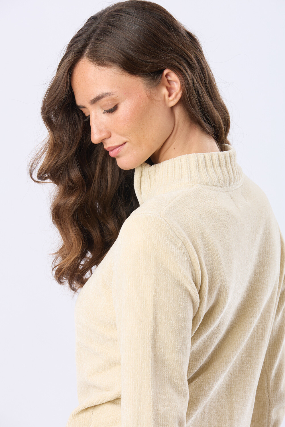 BUZO TEJIDO COMBINADO Beige
