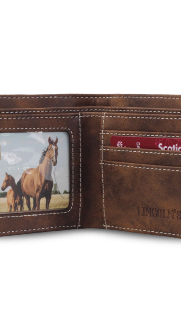 BILLETERA ODIN C/ BORDADO TABACO C/ CHOCOLATE