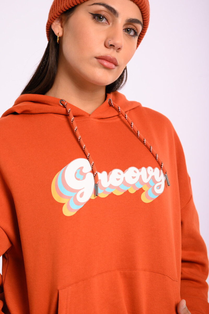 Canguro felpa estampado Naranja