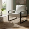 Sillón Poltrona Individual en Eco Cuero y metal Blanco