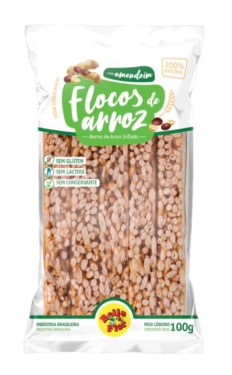 NAT-FLOCOS DE ARROZ SABOR MANI BEIJA FLOR 100g 