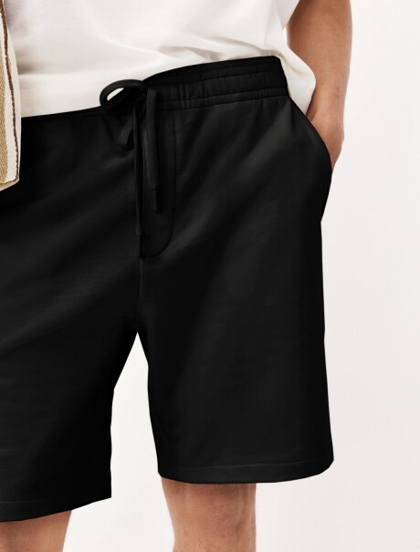 BERMUDAS RECTAS DE FELPA NEGRO