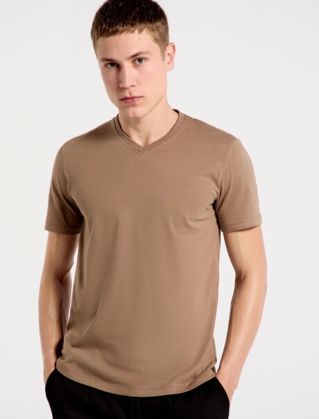 CAMISETA BÁSICA UNISSEX BEIGE