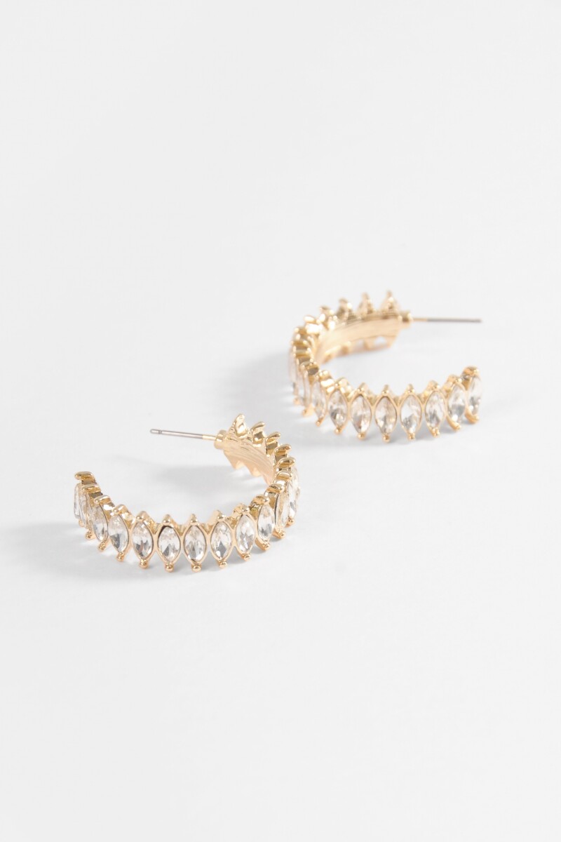 Aros strass dorado