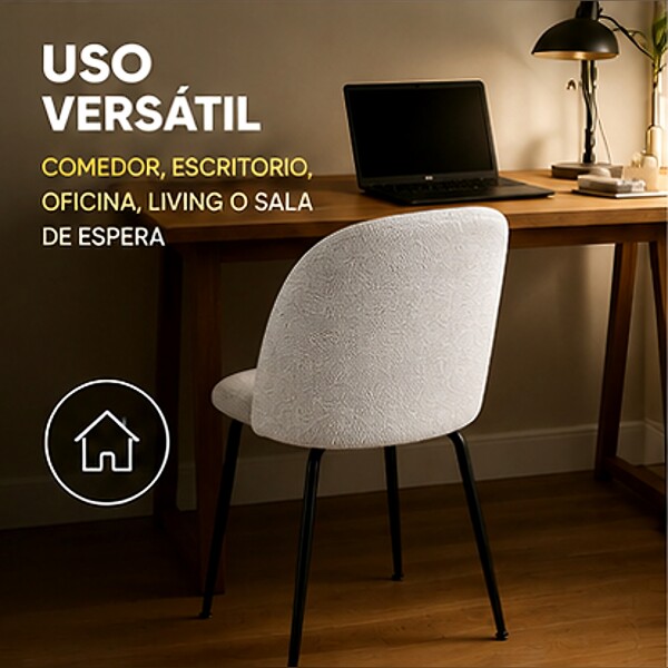 Silla Comedor ComboHome Cali Eames Pack X6 Blanco 1
