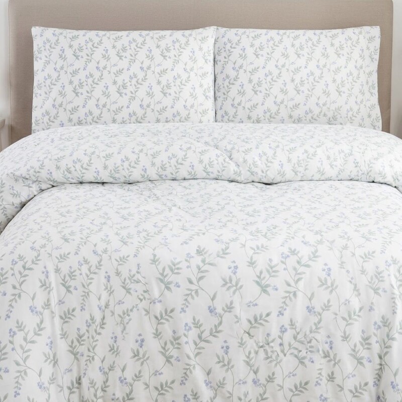 JGO EDREDON FLORES AZUL FULL 250X240CM 3PZ Unica
