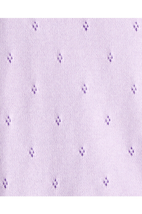 Body de algodón calado, manga con volados Sin color