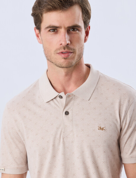 REMERA POLO ESTAMPADA JERSEY Beige