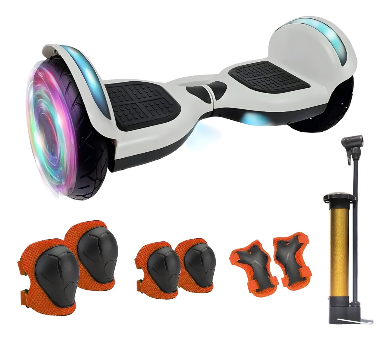 Skate Electrico Hoverboard Musica Bluetooth Luz Patineta 10" - Variante Color Blanco 