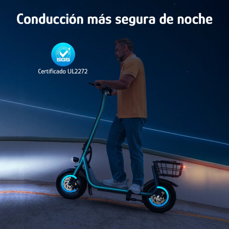 Scooter Monopatin Electrico con Cesta GYROOR X2 30km/h 450W Negro