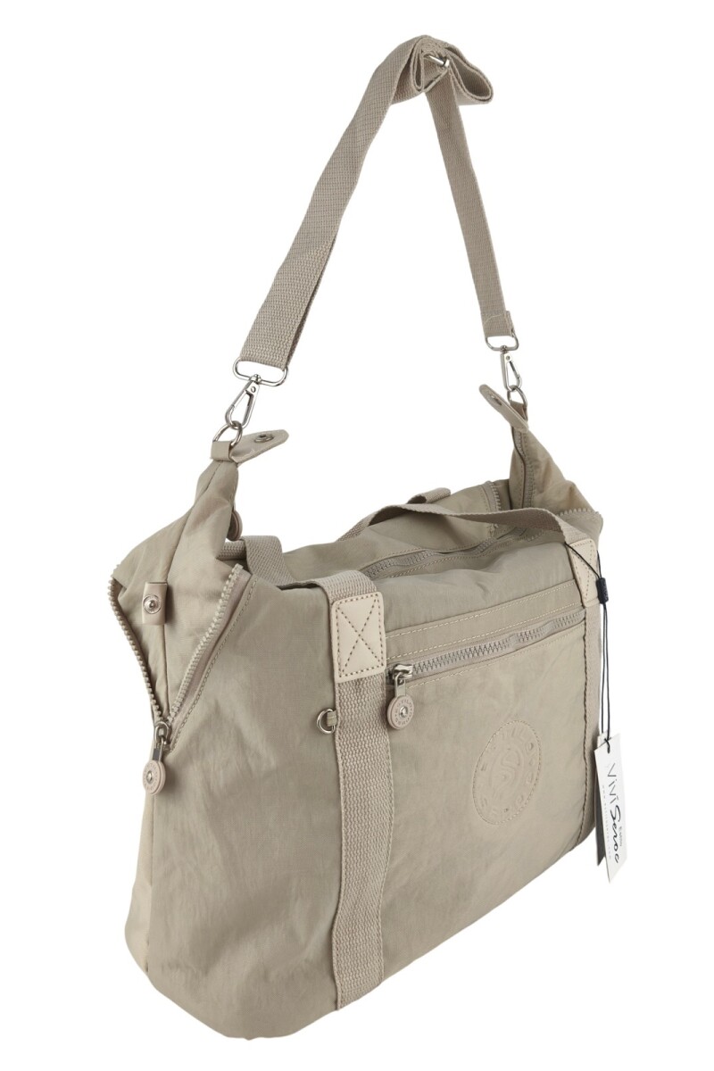 Bolso grande en tafeta amasada Beige