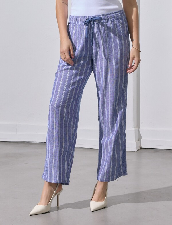 Pantalon Lino AZUL