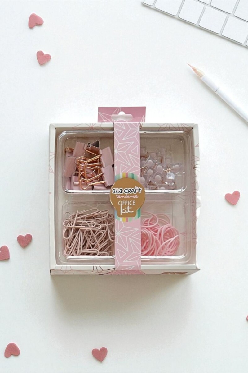 Set de escritorio ibi craft tendance - office kit - rosa pastel 