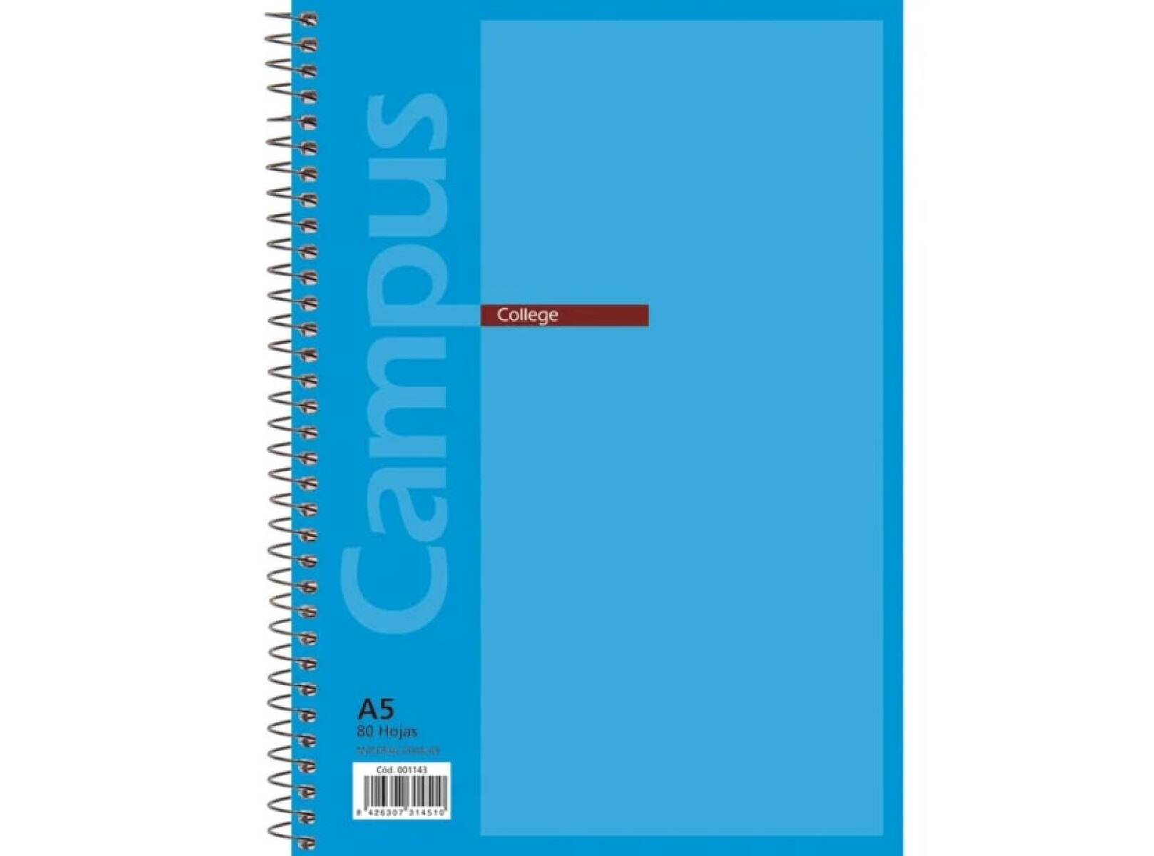 Cuadernola Campus College 80 Hojas - Celeste 