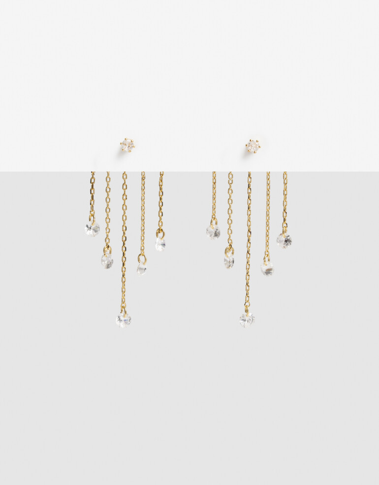 Aros Colgantes Cortos Cubic zirconia Aros Colgantes Cubic Zirconia - Dorado