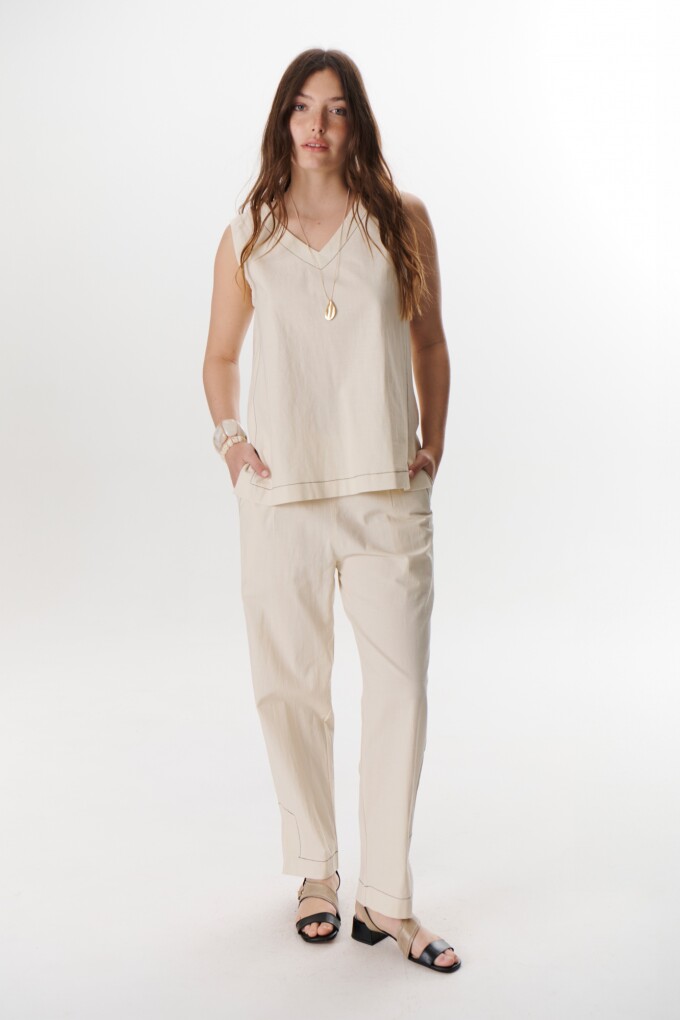 PANTALON LINO STRECH NATURAL