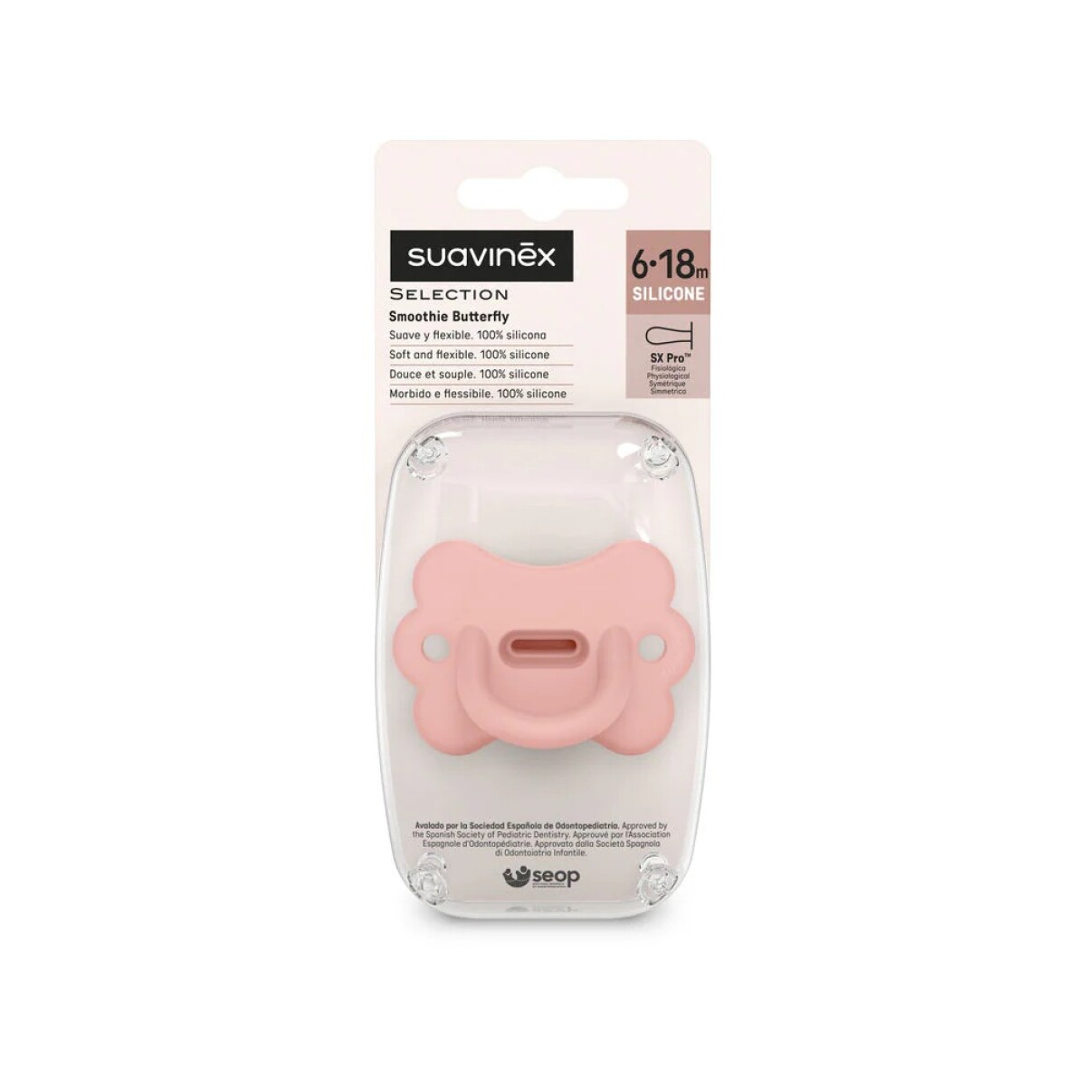Chupete Suavinex Smooth Butterfly Fisiologico Sx Pro 6-18 M Rosa 