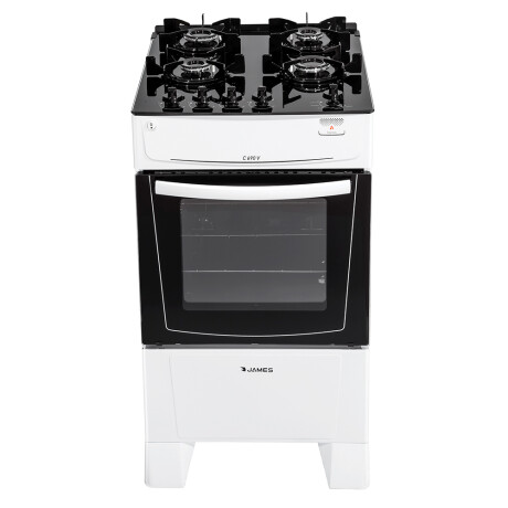 Cocina James 4H C-690 V blanca con mesada de vidrio negro Cocina James 4H C-690 V blanca con mesada de vidrio negro