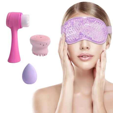 Set de Limpieza y Cuidado Facial + Antifaz de Gel Relajante Violeta