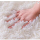 Alfombra Tapete Shaggy Peluda 100 X 150cm Pelo Alto Blanco