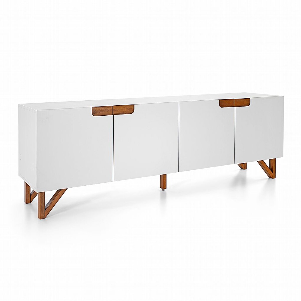 MUEBLE VAJILLERO 2 PUERTAS - LACA OFF WHITE - DETALLES MADERA CLARA 