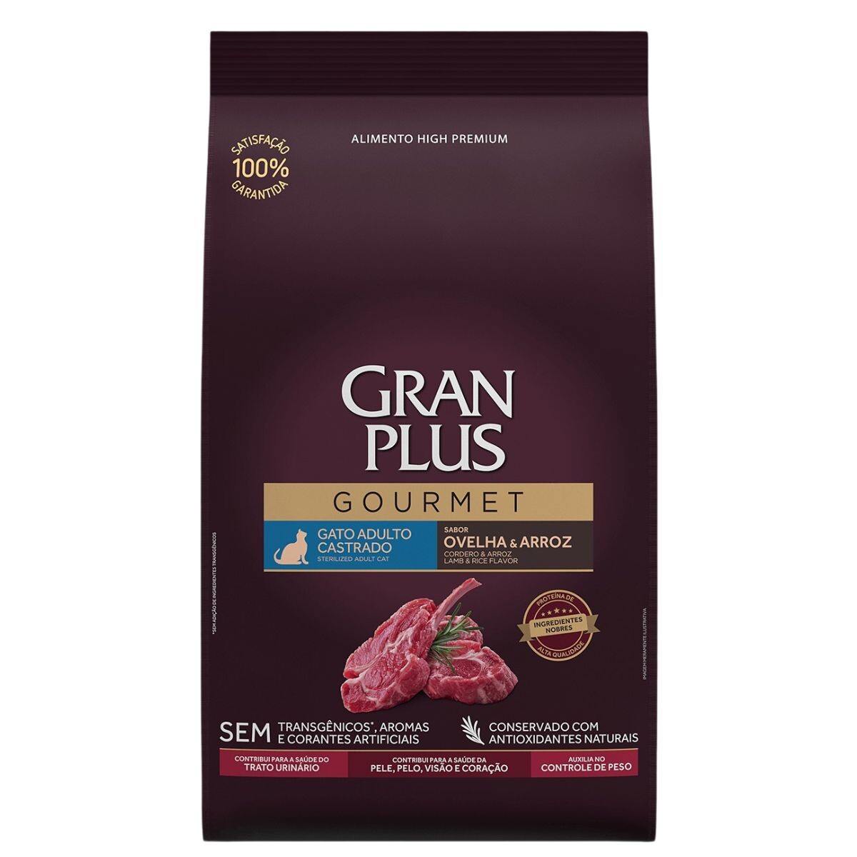 GRAN PLUS GOURMET GATO ADULTO CASTRADO CORDERO - 10 KILOS 