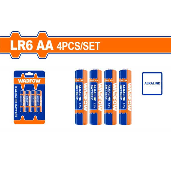 PILAS ALCALINAS X4 AA 1.5V 2900 MAH WADFOW WJX2K05 PILAS ALCALINAS X4 AA 1.5V 2900 MAH WADFOW WJX2K05