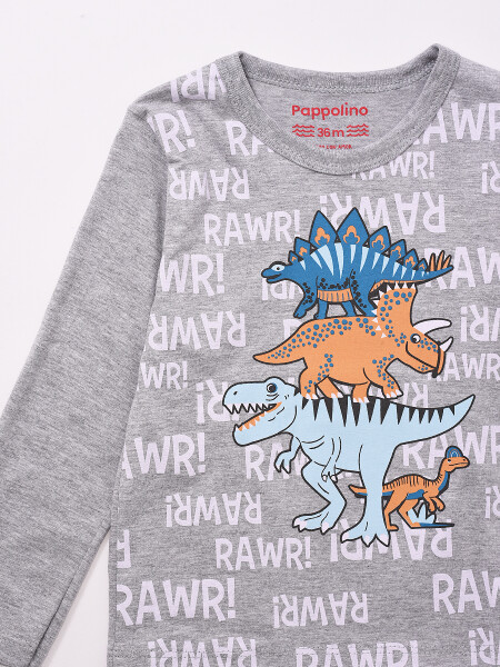 REMERA DINOSAURIOS GRIS