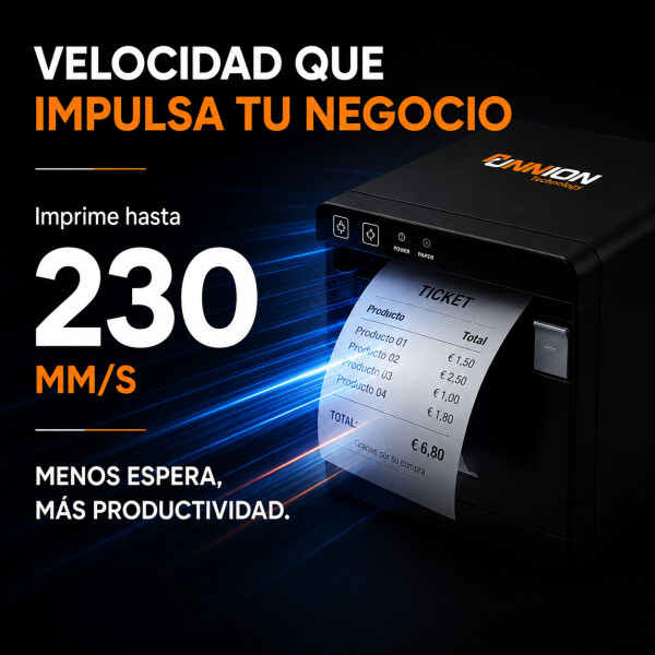 Impresora Térmica Unnion Facturacion Usb + Lan Papel 80mm Color Negro