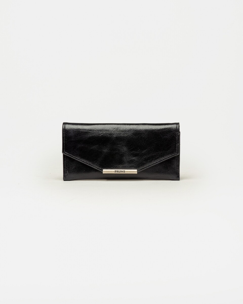 Billetera Luisa en cuero graneado - Negro 