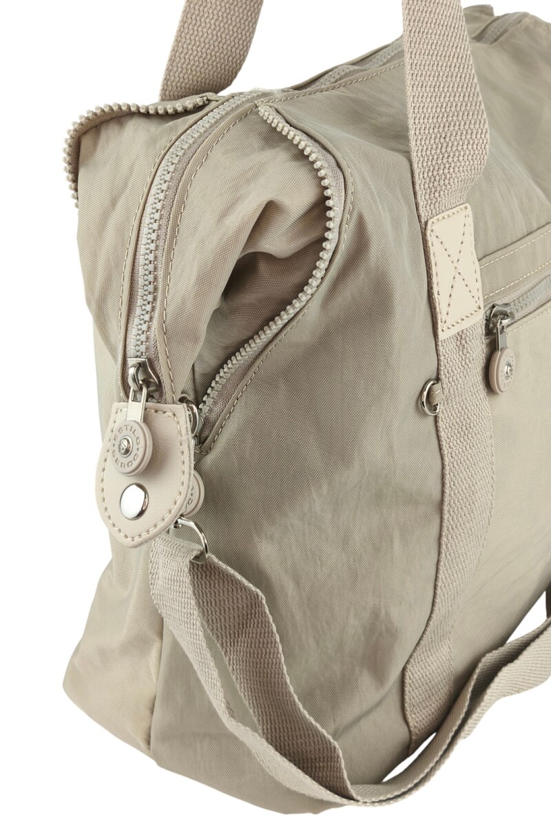 Bolso grande en tafeta amasada Beige