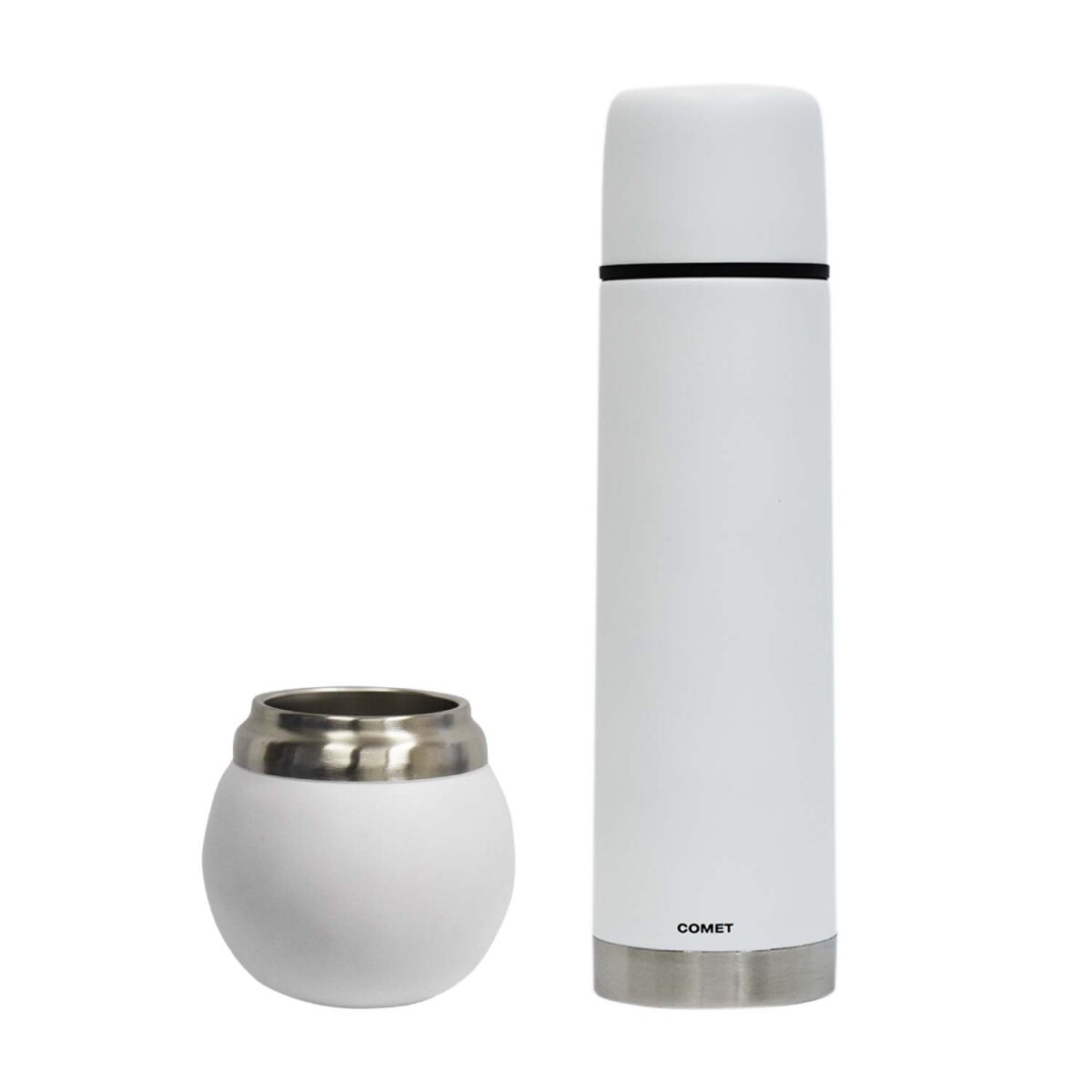 Kit Comet de Termo Bala 500Ml y Mate 120Ml Acero Inoxidable - Blanco 