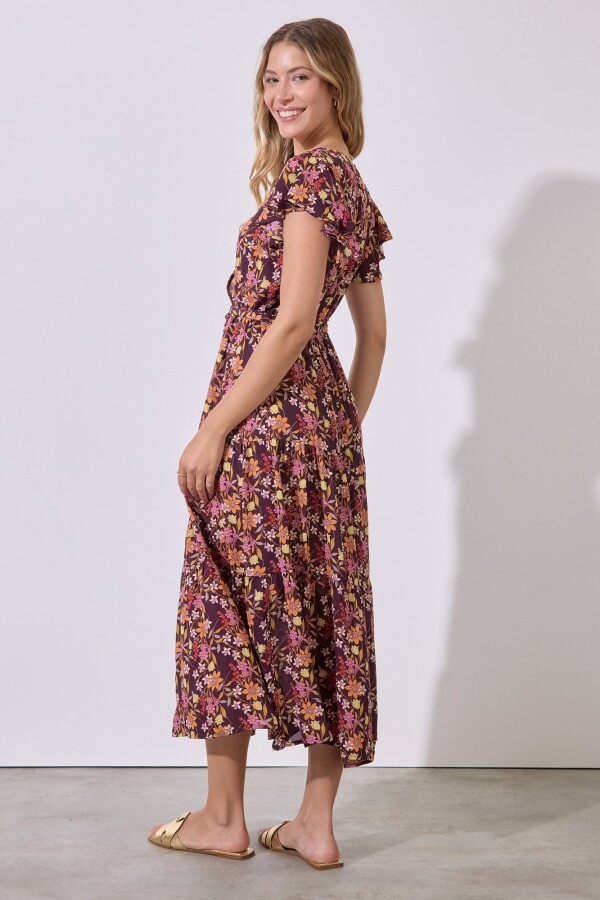 Vestido Maxi Spring BORDEAUX/MULTI