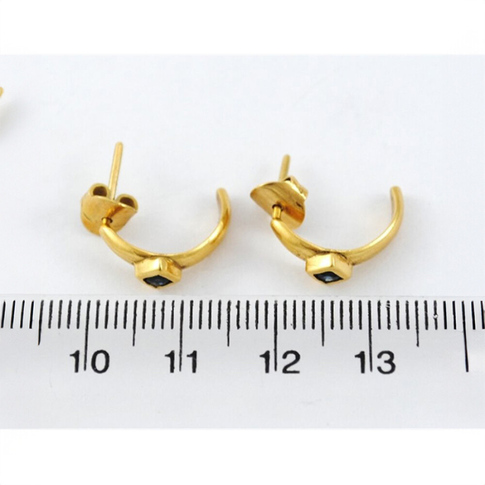 Caravanas Oro 18K Y Zafiro Caravanas Oro 18K Y Zafiro