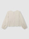Blusa Frunce Lazo Blanco Roto