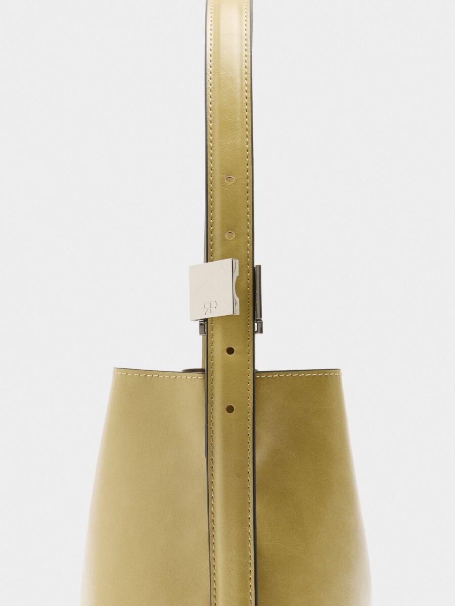 Bolso Bombonera Efecto Craquelado crudo