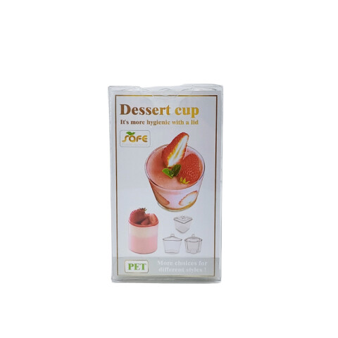 Copas para postre de acrilico con tapa x6 unidades Copas Para Postre De Acrilico Con Tapa X6 Unidades