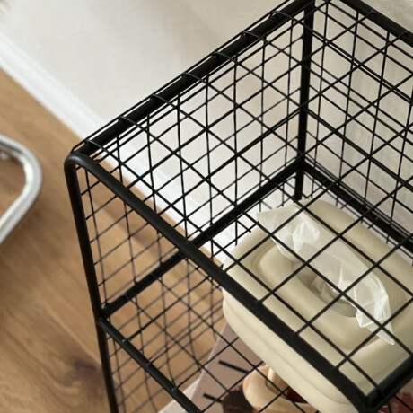 Rack dos estantes vertical Negro