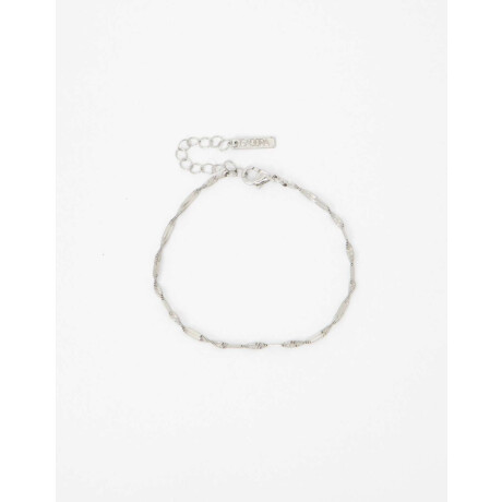 Pulsera Flexible Metal Torzada Plateado Rodio