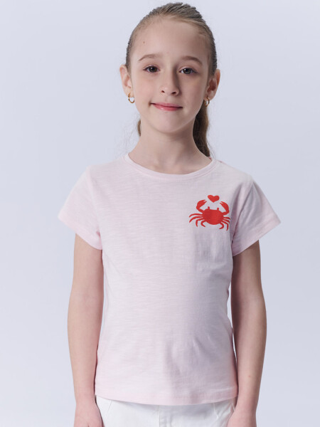 Remera manga corta slub estampa Cangrejo Rosa