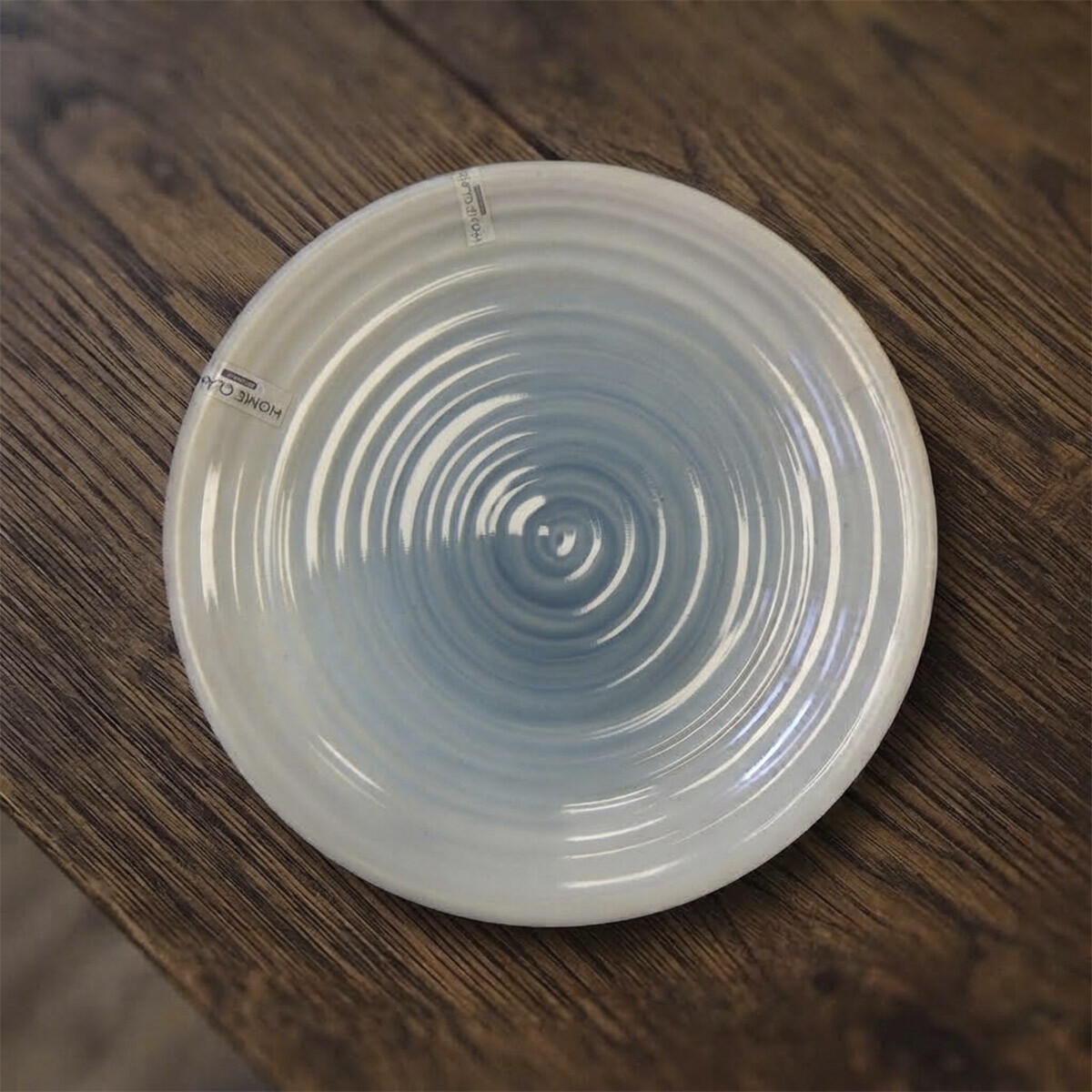 Plato Plástico Rayas 21.5 cm - BCO/CELESTE 