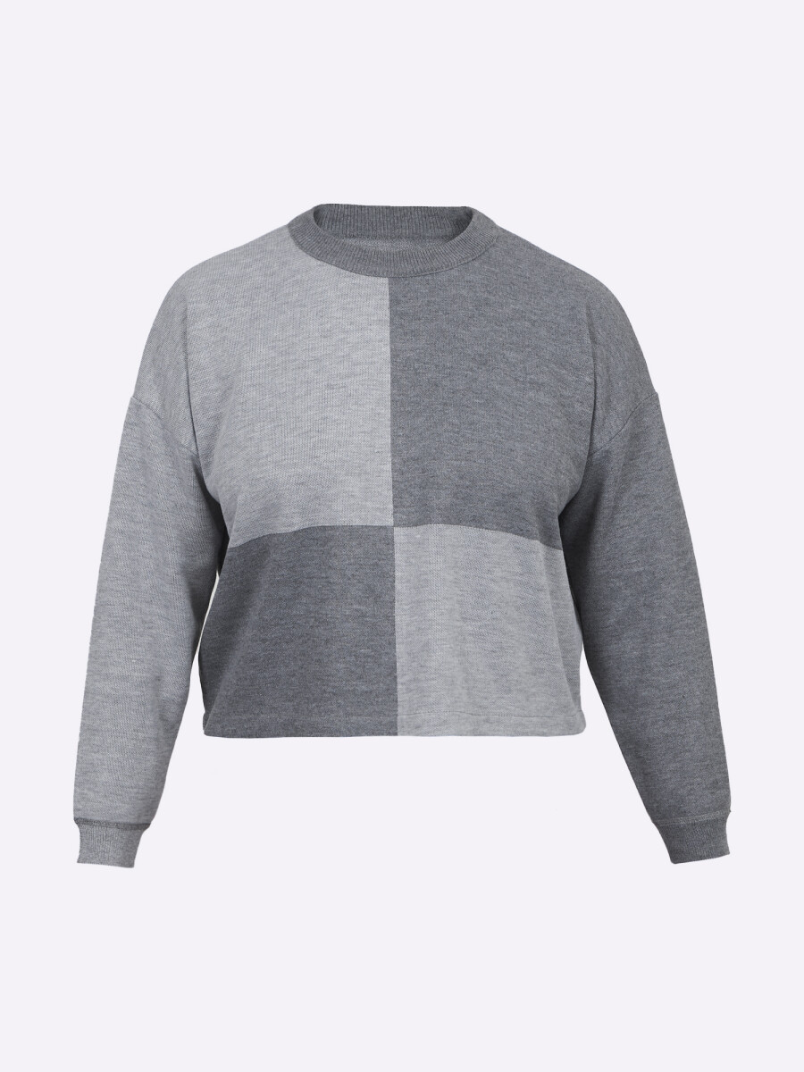 Sweater damero - gris 