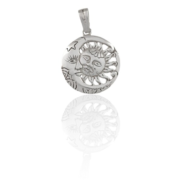 Dije Colgante Sol y Luna-Plata 925-Sin Piedra-CP3815 Sinpiedra