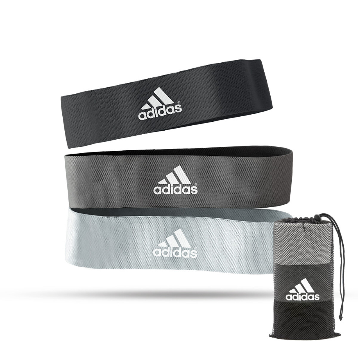 Set 3 bandas elásticas Adidas - GRIS-NEGRO 