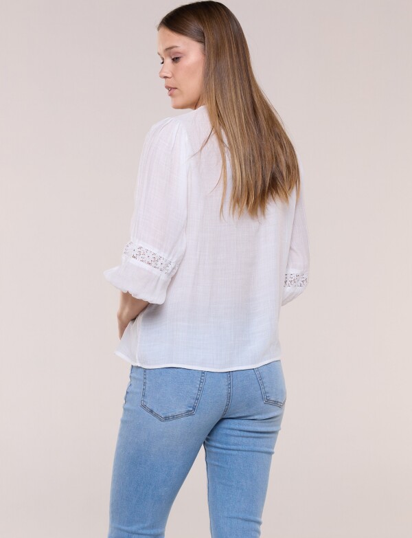 Blusa Botones Det Pu BLANCO