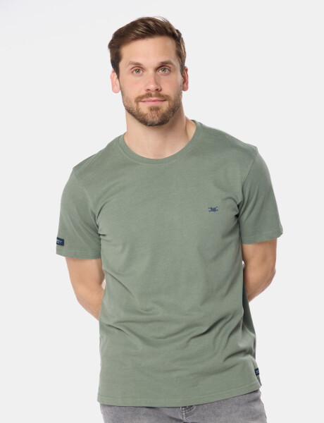 REMERA BÁSICA DE ALGODÓN Verde Melange