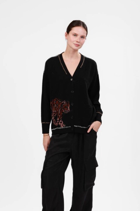 Pre Venta - Cardigan Snow Leopard Black Pre Venta - Cardigan Snow Leopard Black