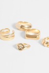 Set de anillos irregulares dorado