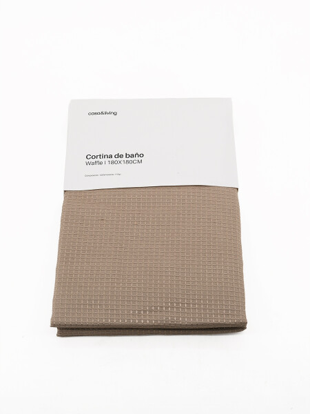 CORTINA BAÑO WAFFLE BEIGE