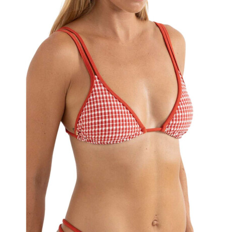 Bikini Rhythm Lola Check Double Strap Slide Naranja